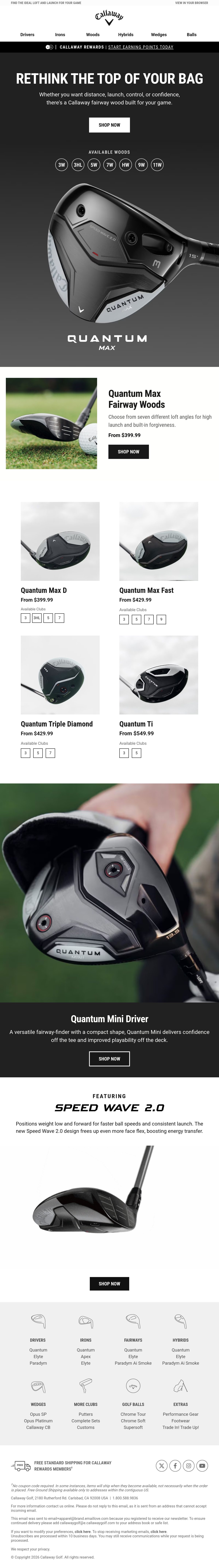 Callaway Golf golf email