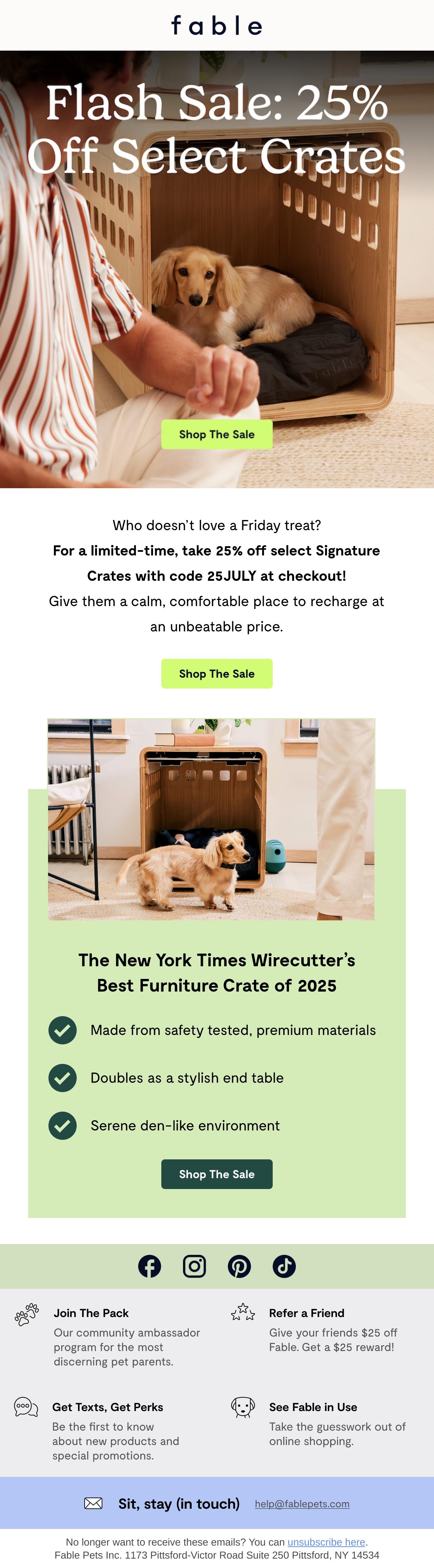Fable flash sale email