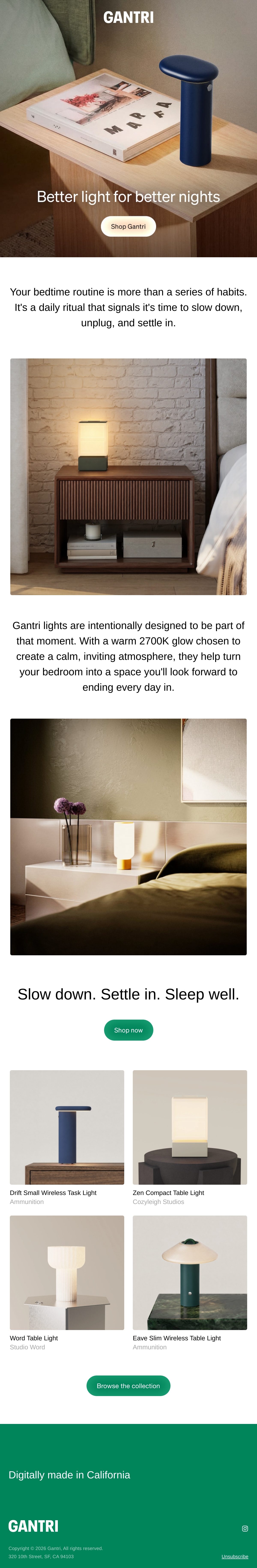 Gantri brand storytelling email