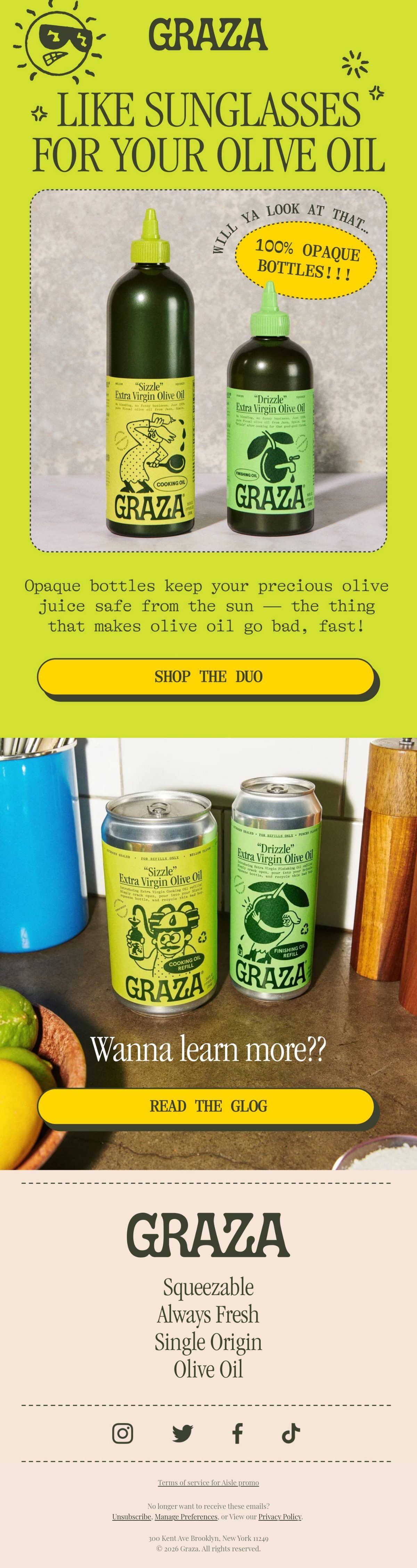 Graza brand storytelling email