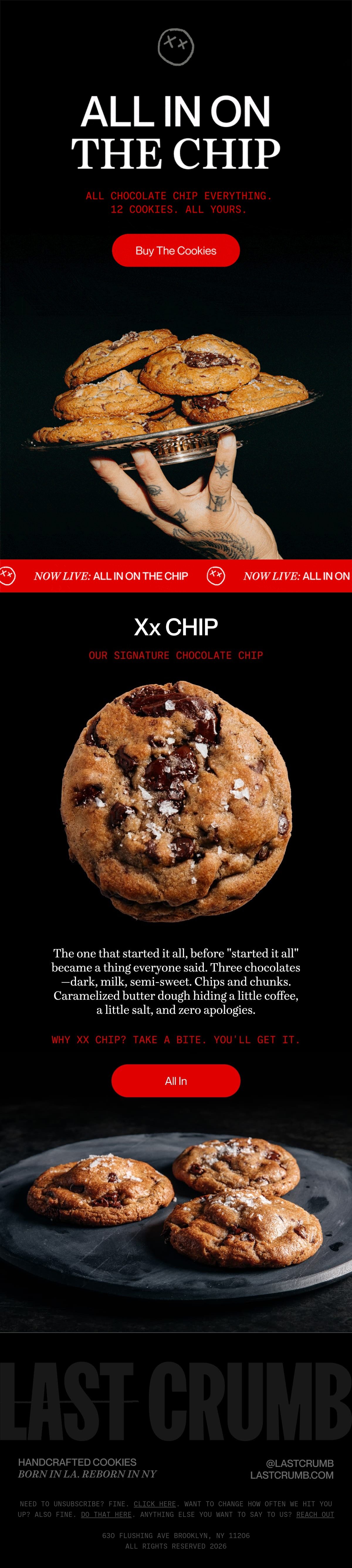 Last Crumb brand storytelling email