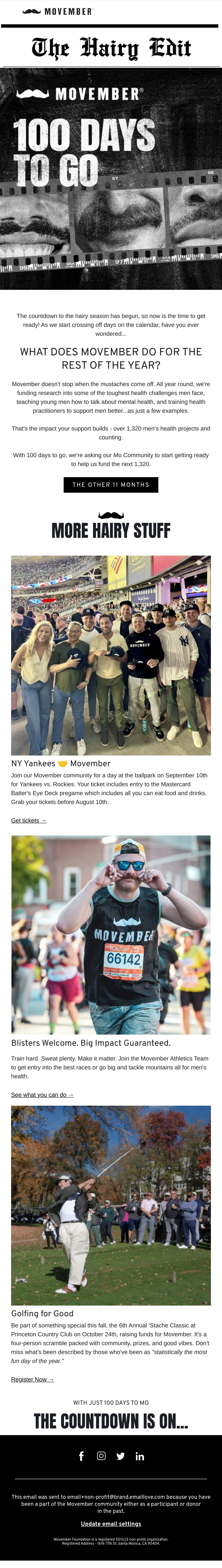 Movember nonprofit email