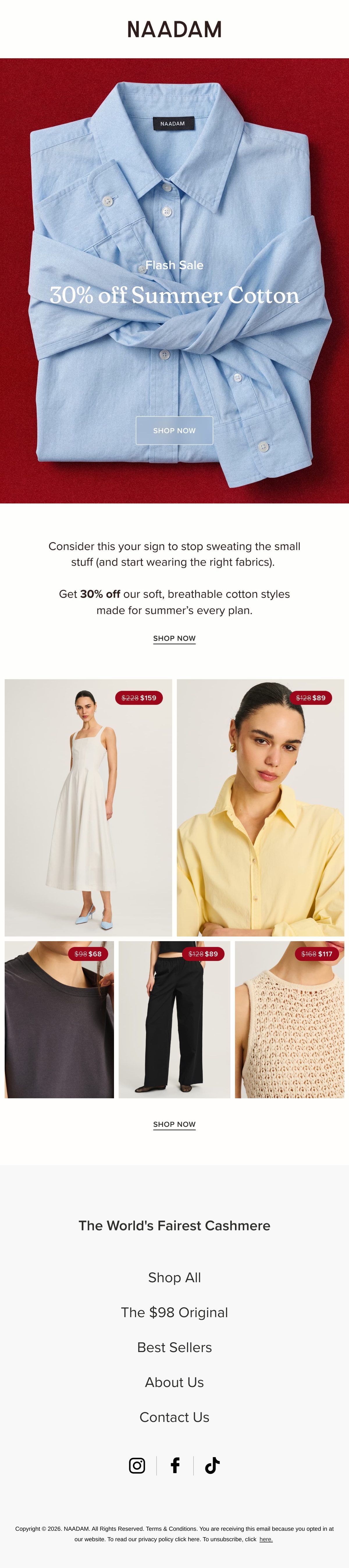 Matt Scanlan flash sale email