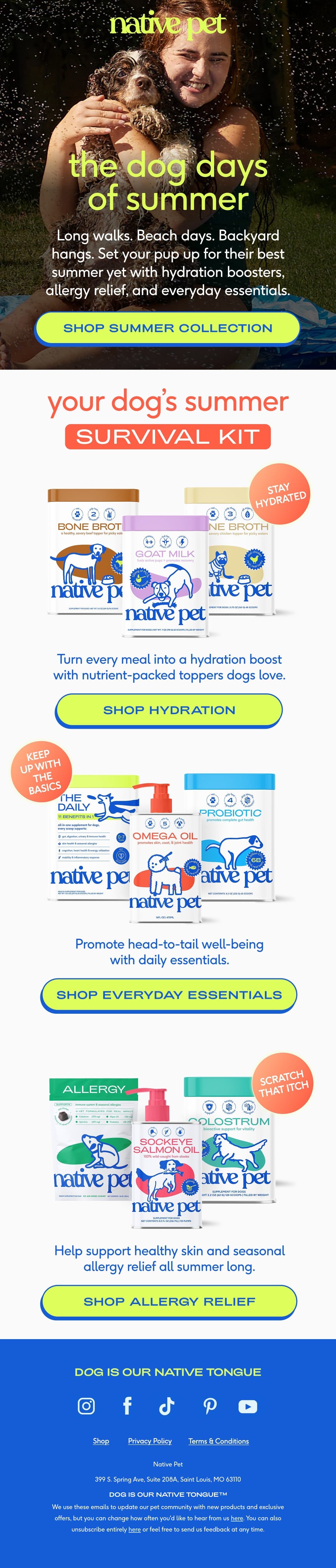 Native Pet playful email