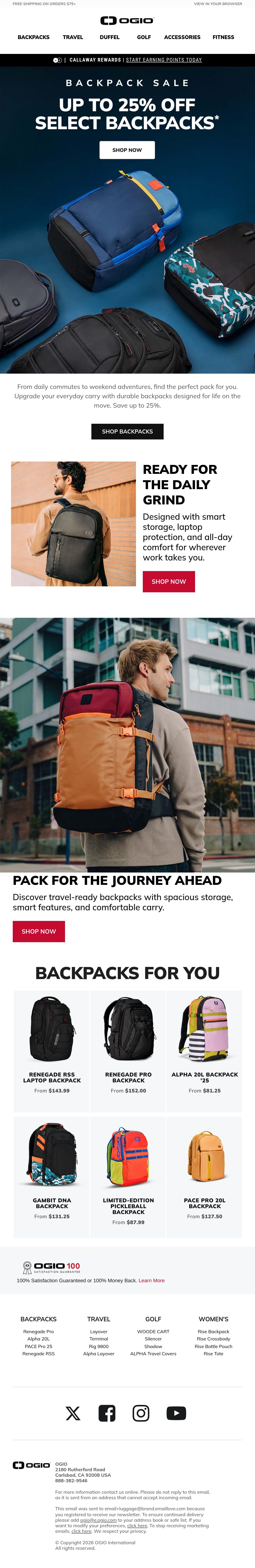 OGIO golf email