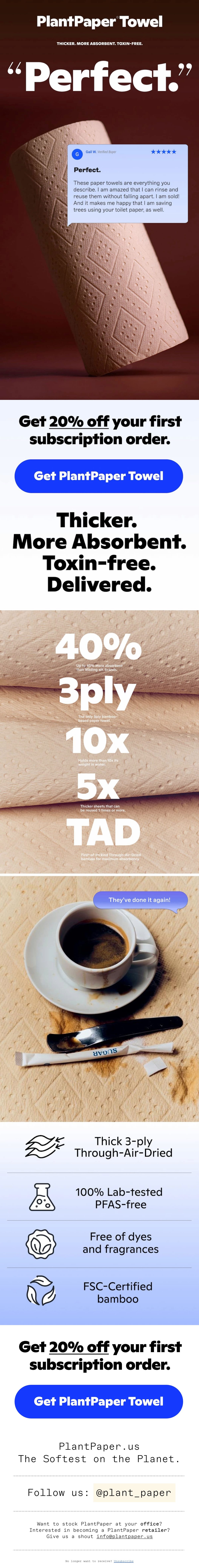 PlantPaper creative concept email