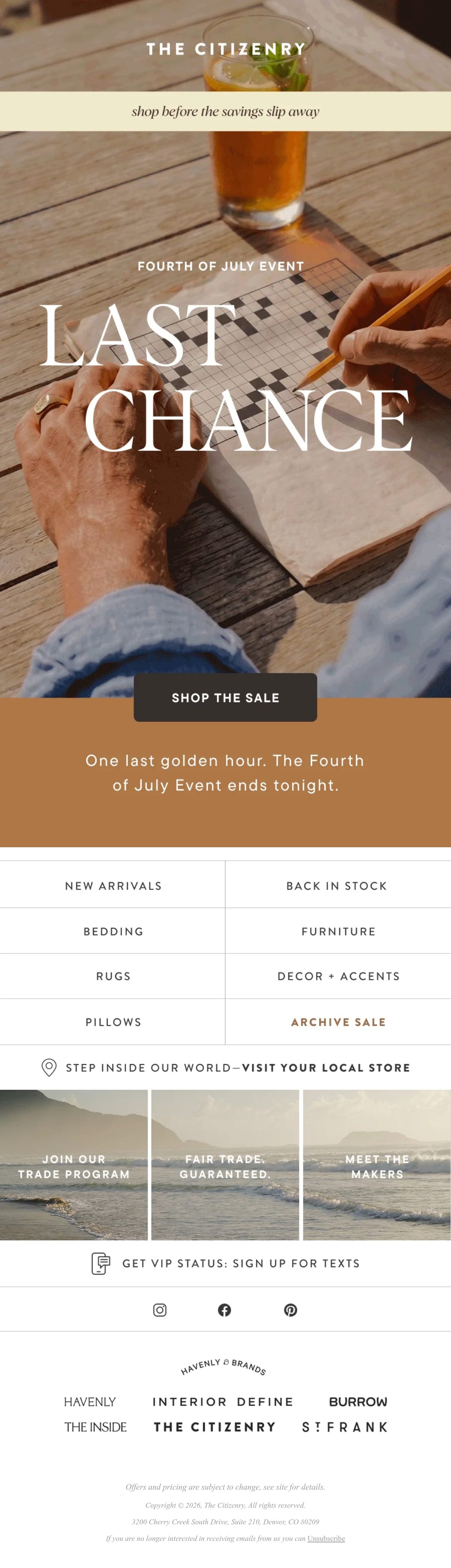 The Citizenry 4th of july email