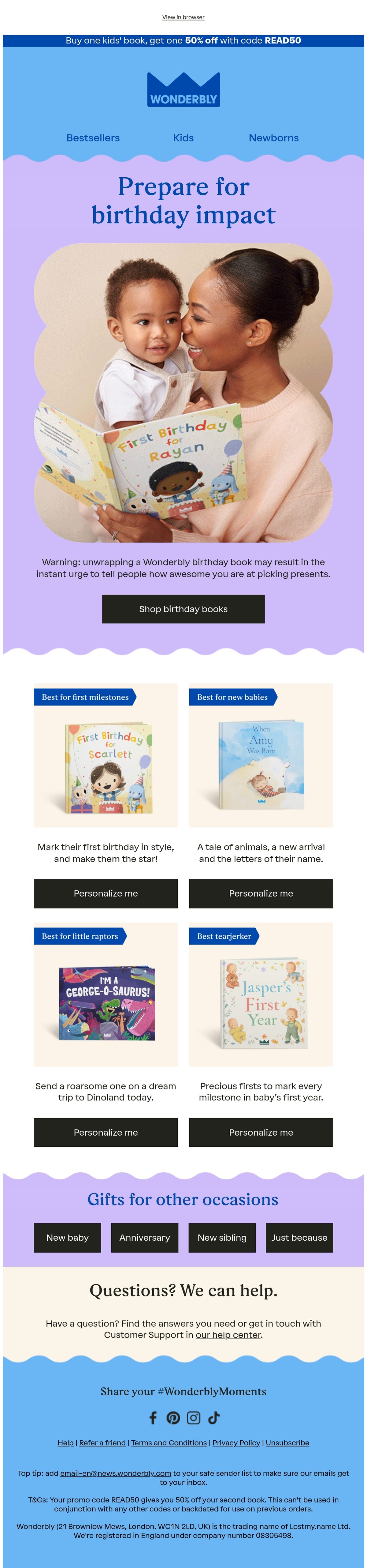 Wonderbly Books books email