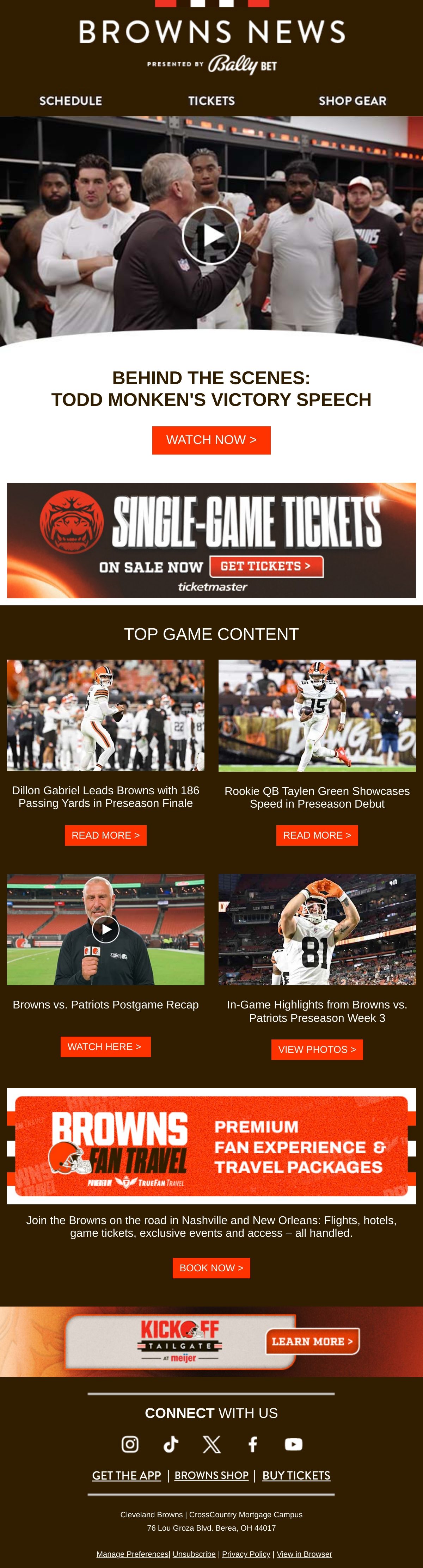 Cleveland Browns football email