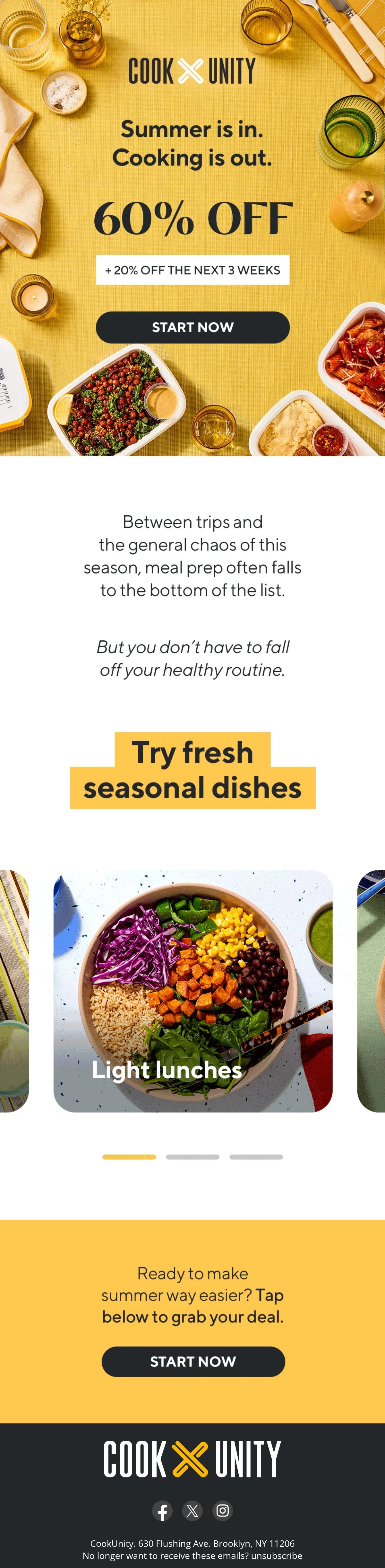 CookUnity cooking email