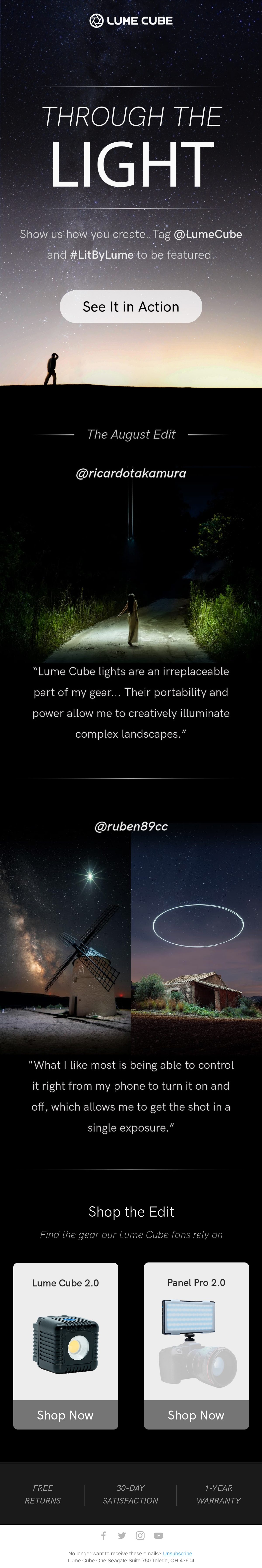 Lume Cube lighting email