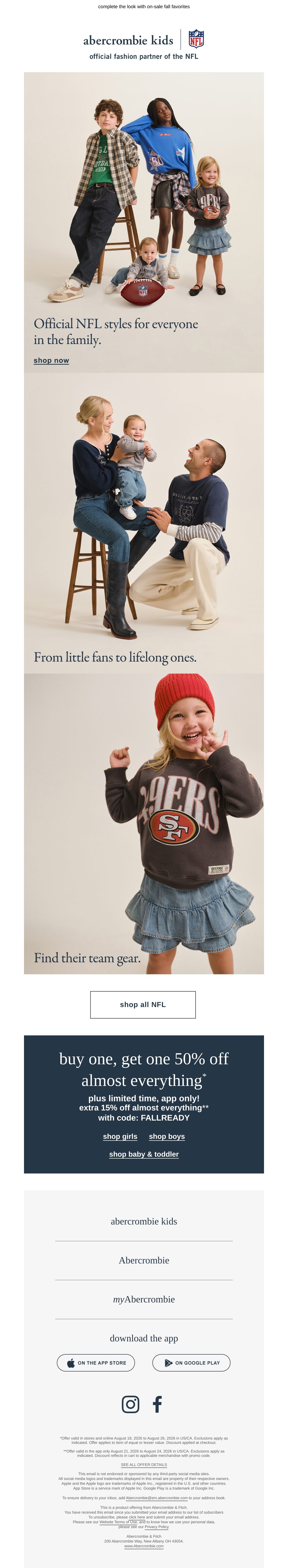 Abercrombie & Fitch collab email