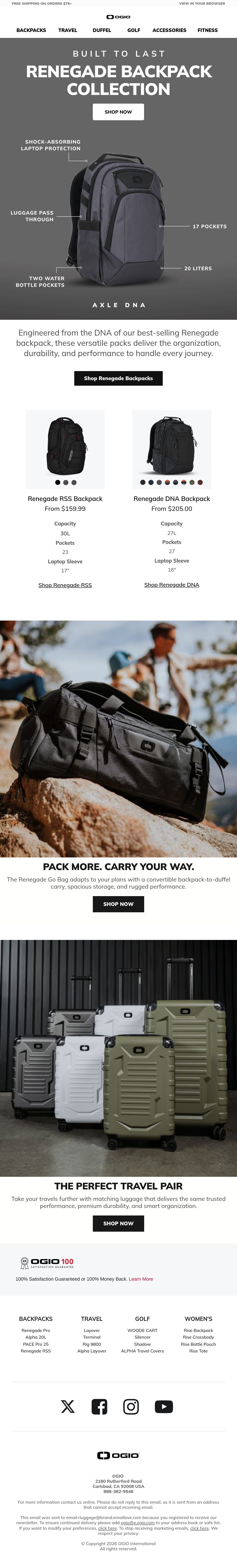 OGIO golf email