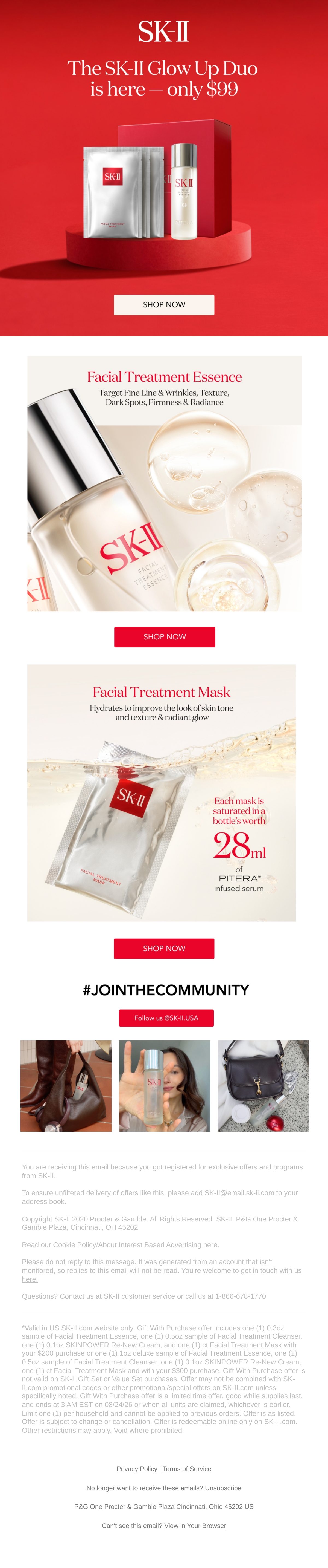 SK-II product launch email