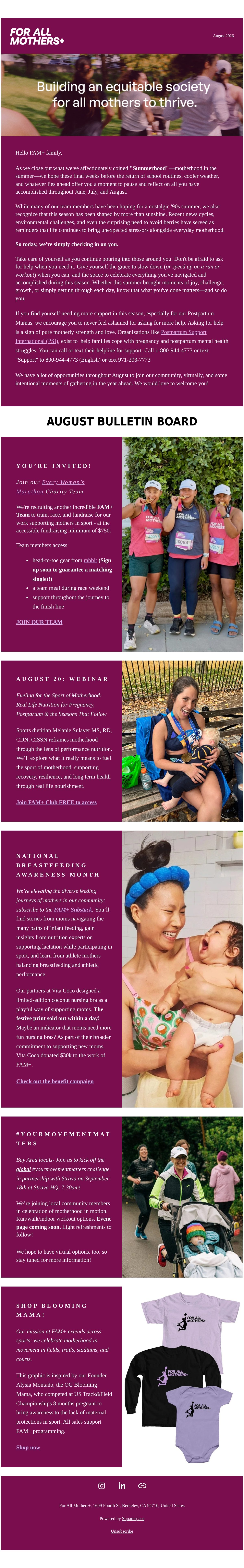 For All Mothers+ nonprofit email