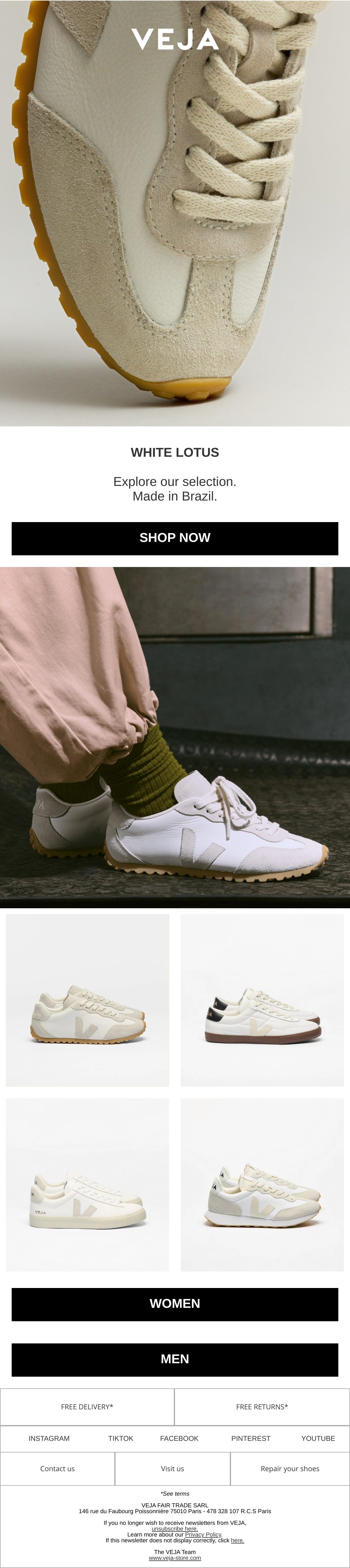 VEJA sustainability email