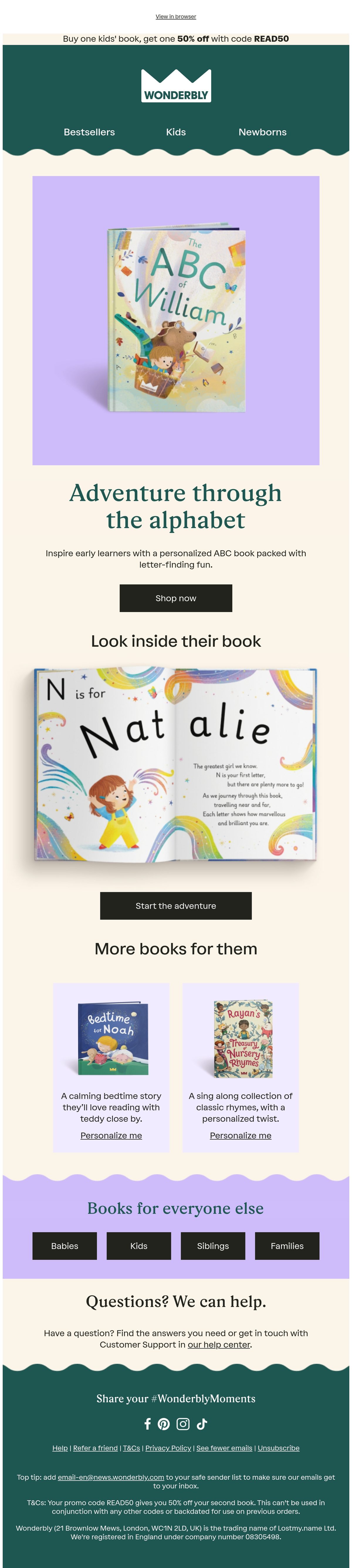 Wonderbly Books books email
