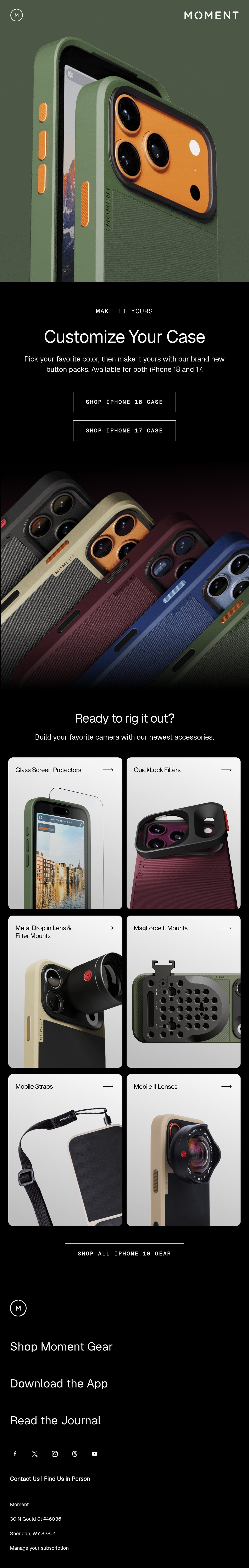 Moment product launch email