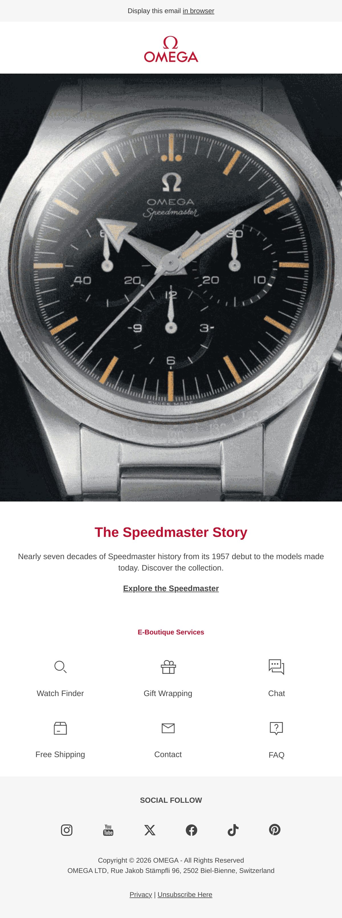 OMEGA Watches creative concept email
