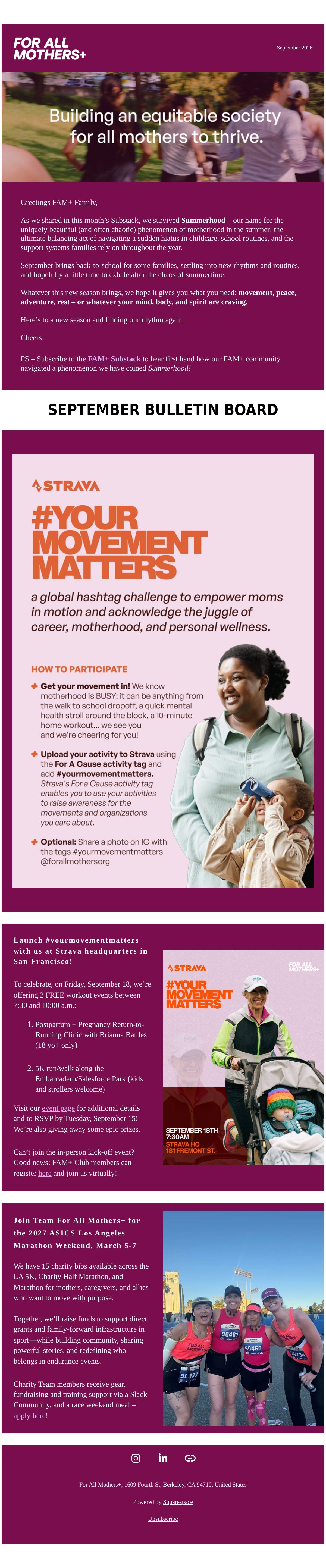 For All Mothers+ nonprofit email