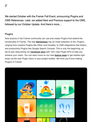 Monthly Product Update from Framer