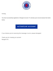 Email Inspiration from Rangers FC