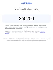 Email Inspiration from Coinbase