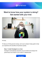 Email Inspiration from Dynatrace Trial Team