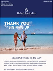 Email Inspiration from Holland America Line
