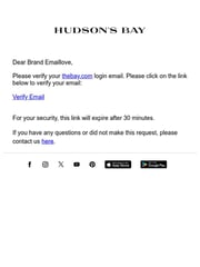 Email Inspiration from Hudson's Bay Company