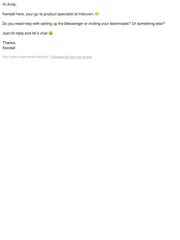 Email Inspiration from Kendall from Intercom