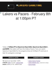 Email Inspiration from Los Angeles Lakers