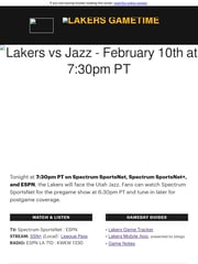 Email Inspiration from Los Angeles Lakers