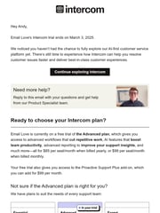 Email Inspiration from Phil from Intercom