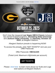 Email Inspiration from Allegiant Stadium