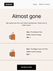 Email Inspiration from Away