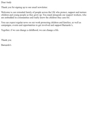 Email Inspiration from Barnardos