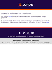Email Inspiration from Lord's Cricket Ground