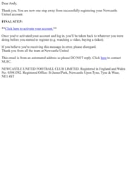 Email Inspiration from Newcastle Utd