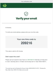 Email Inspiration from noreply@woolworths.com.au