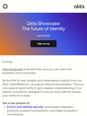 Email Inspiration from Okta Showcase