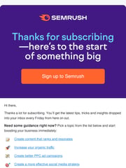 Email Inspiration from Semrush Team
