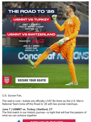 Email Inspiration from U.S. Soccer
