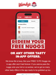 Email Inspiration from Wendy's