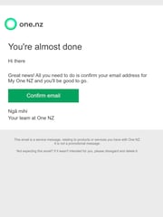 Email Inspiration from One NZ