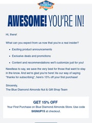 Email Inspiration from Blue Diamond Nut & Gift Shop