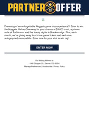 Email Inspiration from Denver Nuggets
