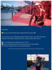 Email Inspiration from ITF World Tennis Number