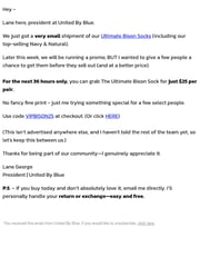 Email Inspiration from Lane from United By Blue