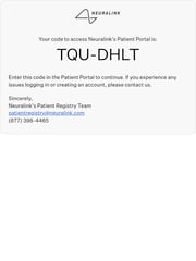 Email Inspiration from Neuralink Patient Registry
